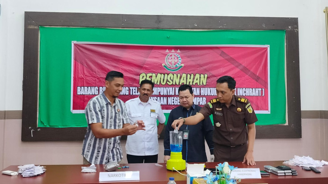 75 Kasus Narkotika, Kejari Kampar Musnahkan Barang Bukti